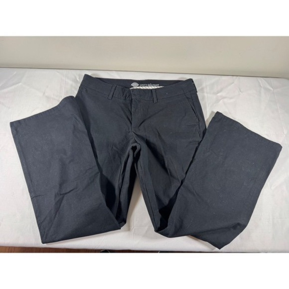 Dickies Slim Mid Rise Work Pants Black Straight Leg Trousers 10SH 0680